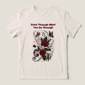 "Doorzetten" Inspirerend Bloemendesign Dames T-Shi Tri-Blend Shirt