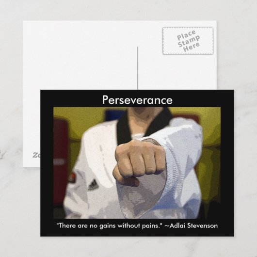 Doorzettingsvermogen van de krijgskunst briefkaart (Voorkant / Achterkant)