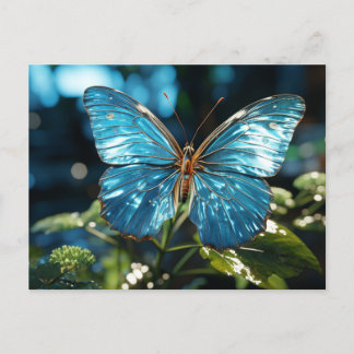 doorzichtige blauwe vlinder briefkaart