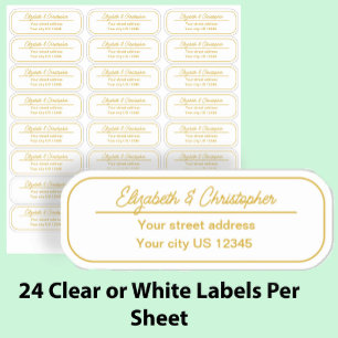 Doorzichtige gouden retouradres aangepaste transpa sticker