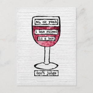 Doos Briefkaart van wijnglas - Funny Wine