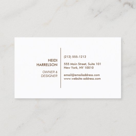 DOOS LOGO MET UW INITIAAL/MONOGRAM BRUIN HOUT II VISITEKAARTJE (Achterkant)