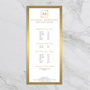 DOOS LOGO met UW INITIAAL/MONOGRAM in Faux Gold Reclamekaart