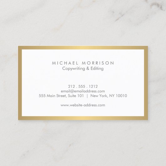 DOOS LOGO met UW INITIAAL/MONOGRAM in Faux Gold Visitekaartje (Achterkant)