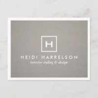 DOOS LOGO met UW INITIAAL/MONOGRAM op GRAY LINEN