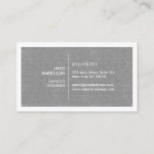 DOOS LOGO met UW INITIAAL/MONOGRAM op LINEN GRAY Visitekaartje (Achterkant)