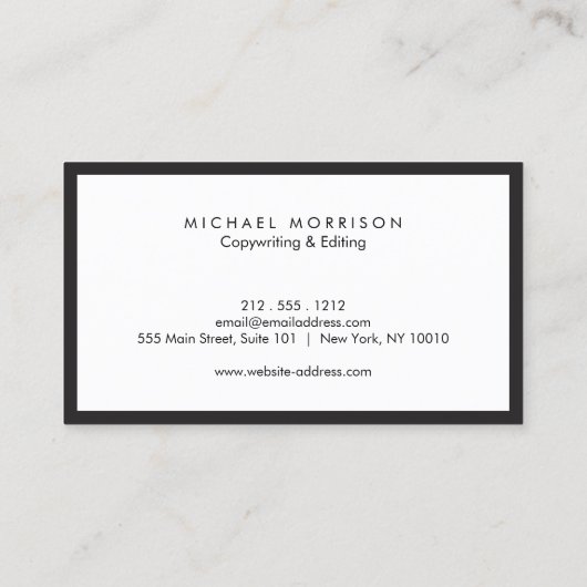 DOOS LOGO met UW INITIAAL/MONOGRAM Zwart/Wit Visitekaartje (Achterkant)