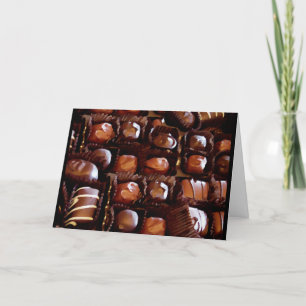 Doos met chocolade, met een Snoep met verklikkerch Feestdagen Kaart