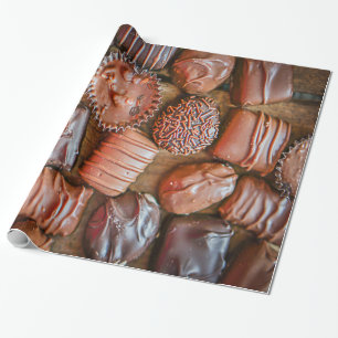 Doos met chocolade-Snoepjes Cadeaupapier