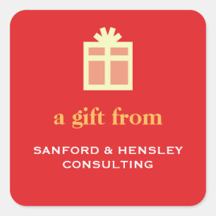 Doos met het boog verfijnde rode etiket van het