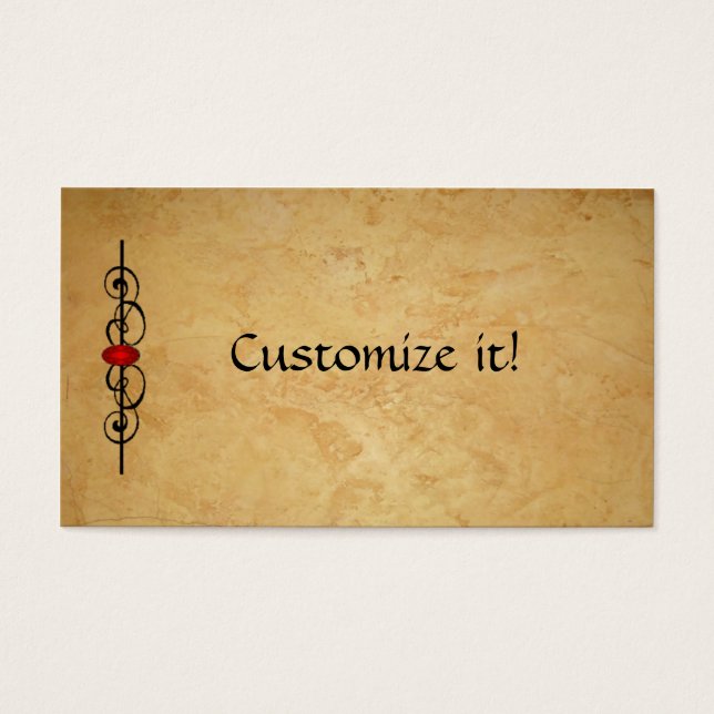 DOOS MET Leder- EN rubyprofiel Visitekaartjes (Voorkant)