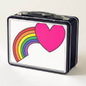 Doos met metaal, met regenbogen en roze harten (Achterkant)