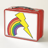 Doos met metalen rand, met regenbogen en blikboute (Achterkant)