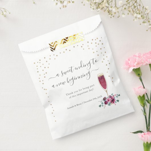 Doos met vuursteentje en goudflut bedankzakje (Gezegeld)