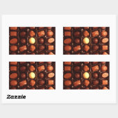 Doos van Chocolade Rechthoekige Stickers (Vel)