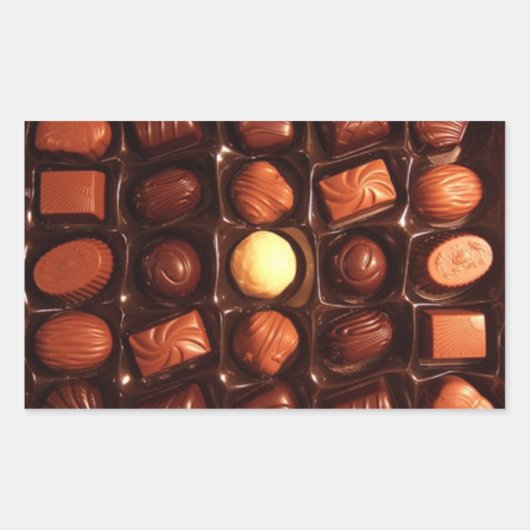 Doos van Chocolade Rechthoekige Stickers (Voorkant)