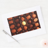 Doos van Chocolade Rechthoekige Stickers (Envelop)