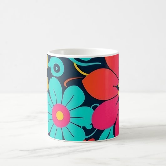 Dopamine Décor Mug - Fleurs Funky Lumineuses-Retro (Centre)