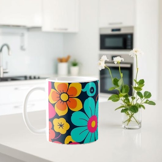 Dopamine Décor Mug - Fleurs Funky Lumineuses-Retro