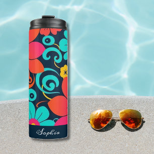 Dopamine Design – Heldere Funky Flowers-Retro Thermosbeker
