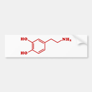 Dopamine Moleculaire chemische formule Bumpersticker