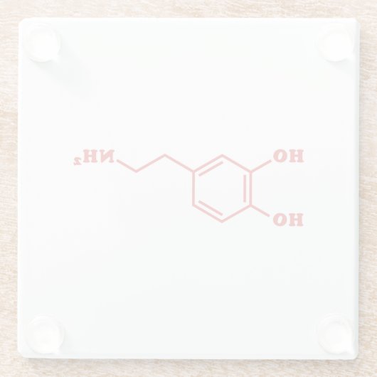 Dopamine Moleculaire chemische formule Glazen Onderzetter (Achterkant)