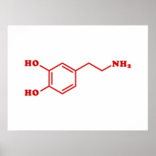 Dopamine Moleculaire chemische formule Poster