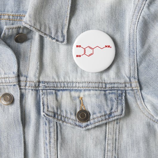 Dopamine Moleculaire chemische formule Ronde Button 5,7 Cm (In situ)