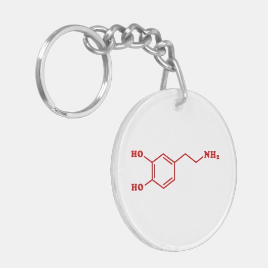 Dopamine Moleculaire chemische formule Sleutelhanger (Voorkant Links)