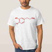 Dopamine Moleculaire chemische formule T-shirt (Voorkant)