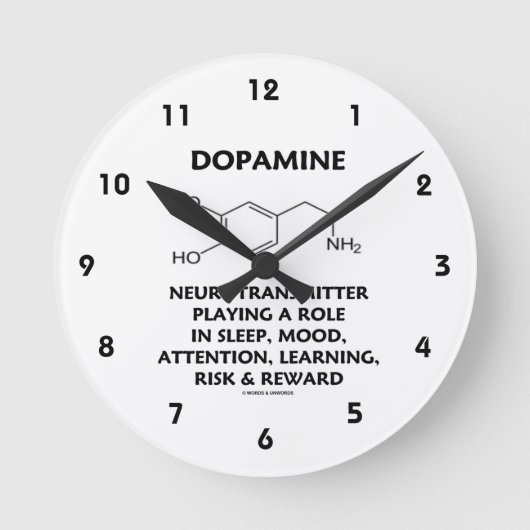 Dopamine Neurotransmitter (Chemische Molecule) Rou Ronde Klok (Voorkant)