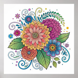 Dopamine Radiant Floral 1 Poster