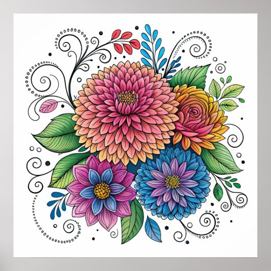 Dopamine Radiant Flower 2 Poster (Voorkant)