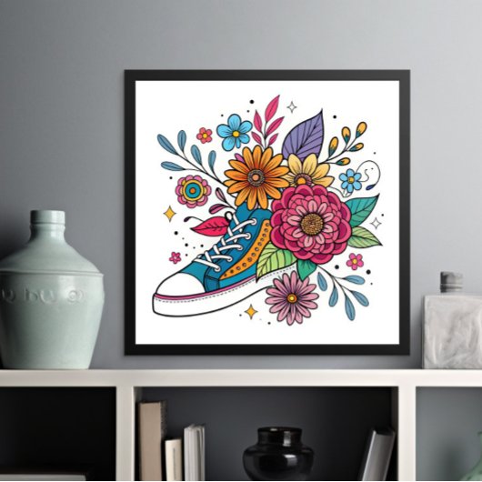 Dopamine Sneaker & Flower Poster
