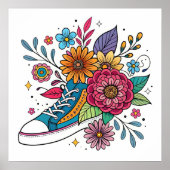 Dopamine Sneaker & Flower Poster (Voorkant)