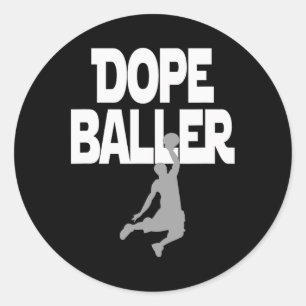 Dope Baller Basketbal. Ik hou van perfect basketba Ronde Sticker