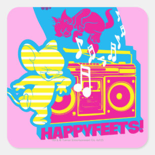 Dope Beats Happy Feets Vierkante Sticker