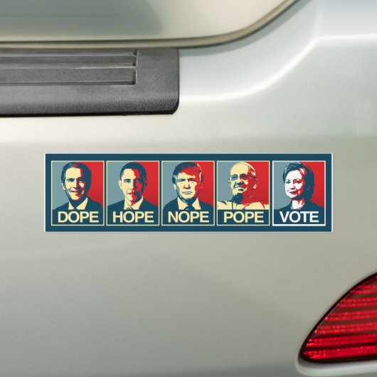 Dope Hope Nope Debat Hillary Clinton - liberaal Bumpersticker (Op auto)