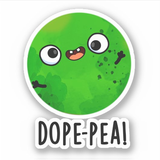 Dope-pea Funny Dopey Pea Pun Sticker (Voorkant)