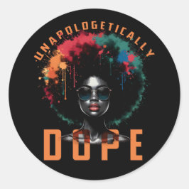Dope zwarte Afrikaanse vrouwen zonder zich te vero Ronde Sticker