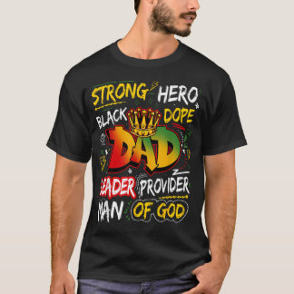 Dope Zwarte Vader Junenth Vaderdag Afrikaans T-shirt