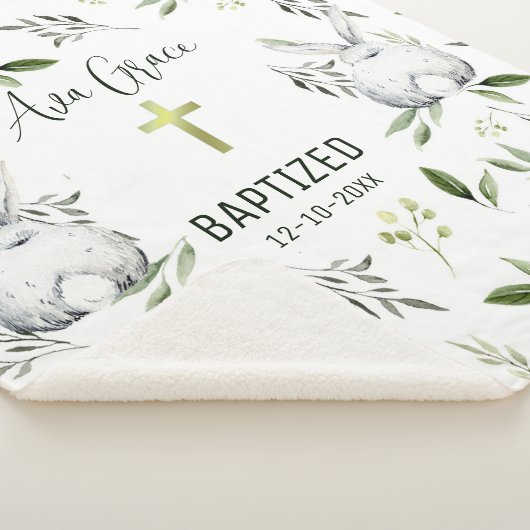 Dopen met kruis, Bunny Sherpa Fleece Deken (3/4)