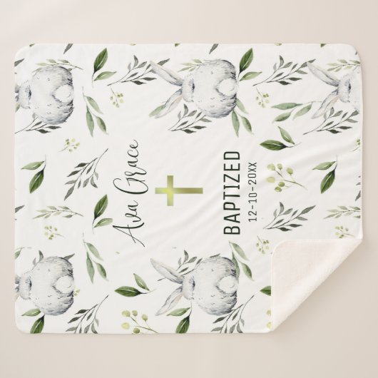 Dopen met kruis, Bunny Sherpa Fleece Deken (Voorkant (horizontaal))