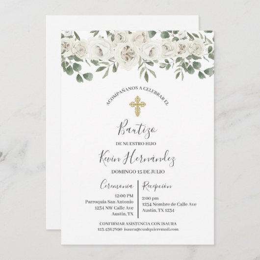 Dopen Spaanse uitnodiging (Voorkant / Achterkant)