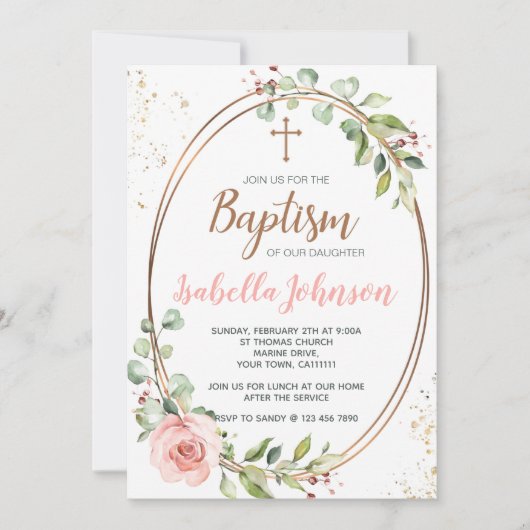 Dopen Uitnodiging voor een Meisje (Voorkant)