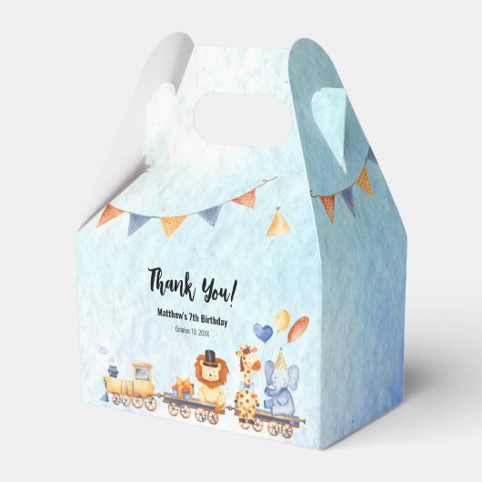 Dopende partij dieren op Kind Oerwoud Bedankdoosjes (Voorkant Zijde)