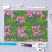 Doperwten en hommels, groen en roze tissuepapier (Craft)