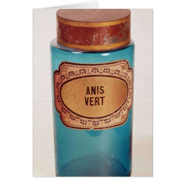 Dopez le pot, avec l'étiquette pour des Anis Vert, (Devant)