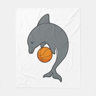 Dophin als Basketballspeler met Basketball Fleece Deken