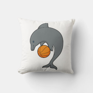 Dophin als Basketballspeler met Basketball Kussen